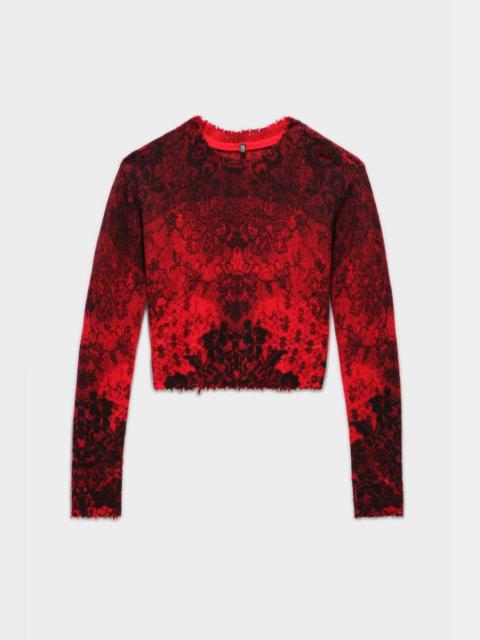 R13 RED LACE BABY CREWNECK - RED LACE PRINT | R13