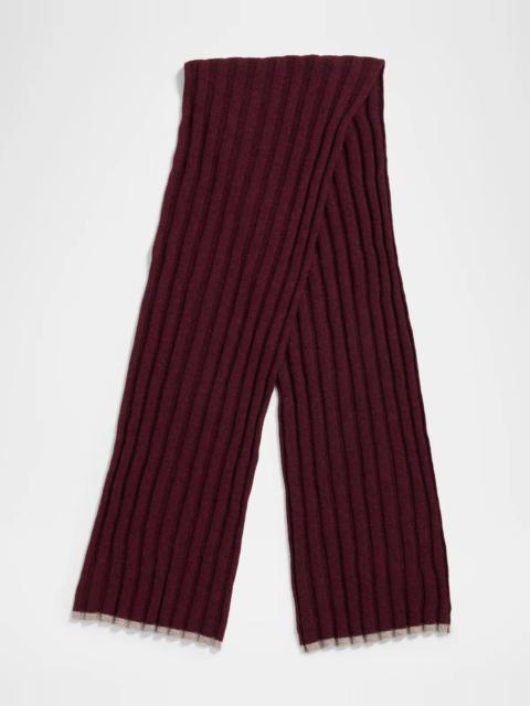 Brunello Cucinelli Men's Cashmere Ribbed Scarf