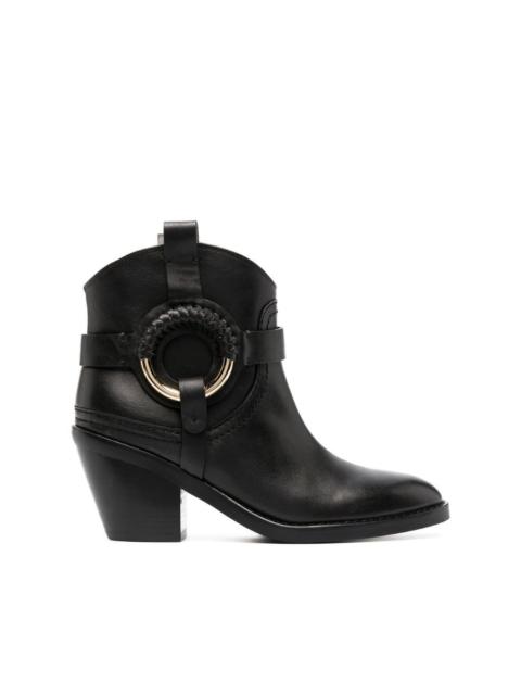 Hana 70mm buckle leather boots