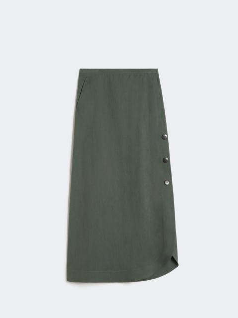 Max Mara PIRANIA Viscose and linen canvas skirt - KAKI