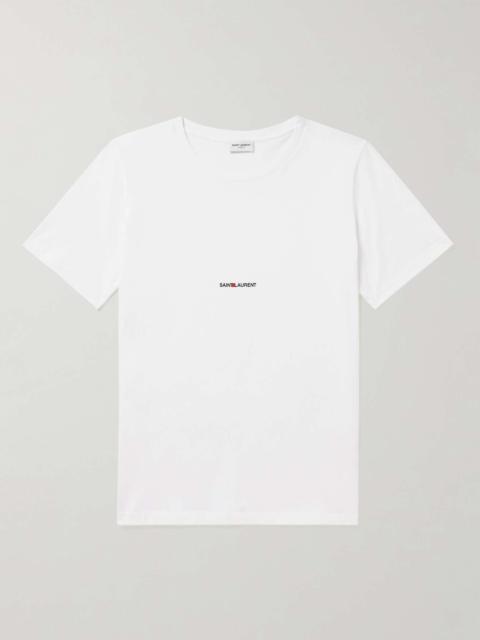 SAINT LAURENT Logo-Print Cotton-Jersey T-Shirt