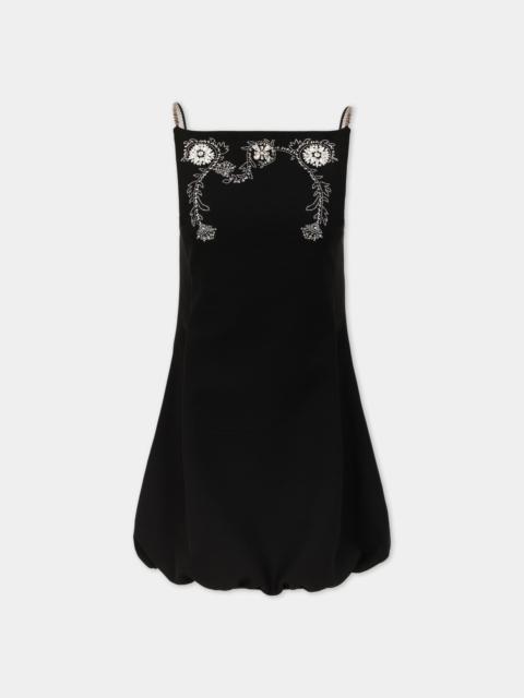 rabanne MINI FLORAL BLACK DRESS