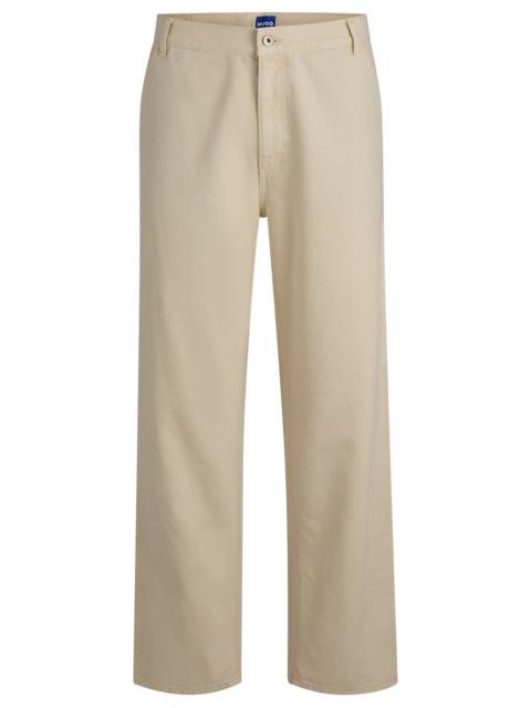 HUGO BAGGY-FIT TROUSERS IN COTTON CANVAS