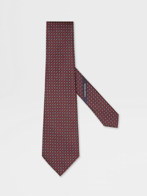 BURGUNDY CINQUE PIEGHE SILK TIE