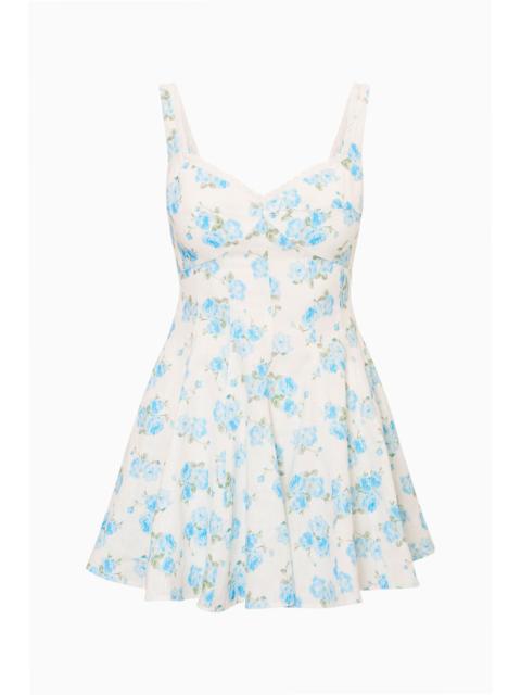 LoveShackFancy Nabi Linen Floral Mini Dress