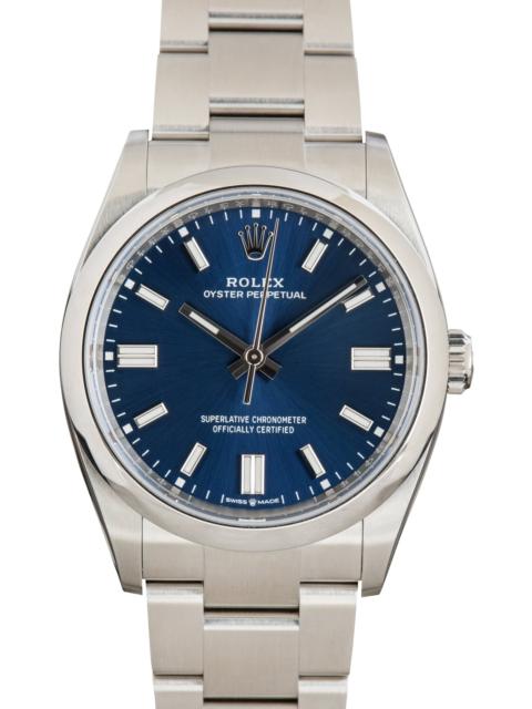ROLEX Pre-Owned Rolex Oyster Perpetual 36 Blue Index Dial Ref 126000