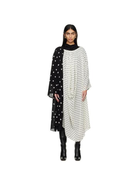 MARIE ADAM-LEENAERDT Black & White Garland Of 3 Midi Dress