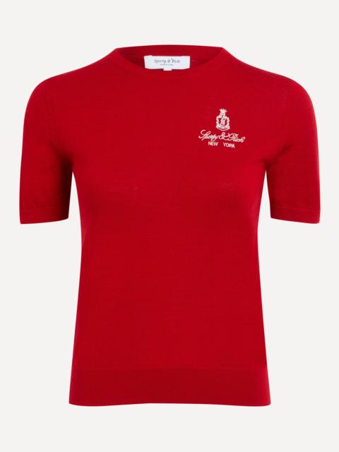Sporty & Rich Red Vendome Merino Wool Jumper