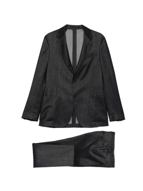 LARDINI flower-pin suit