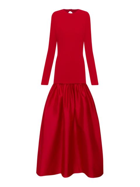 ANDRES OTALORA En tus Ojos Long-Sleeve Maxi Dress red