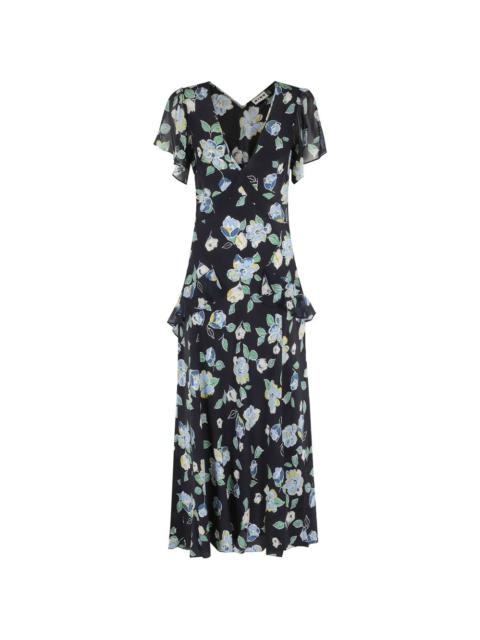 RIXO Evie floral ruffled midi dress