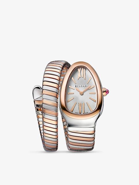 BVLGARI Serpenti Tubogas single-spiral 18ct rose-gold and stainless-steel quartz watch