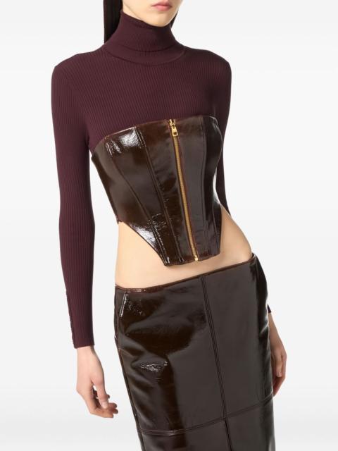 ELISABETTA FRANCHI coated zip bustier top