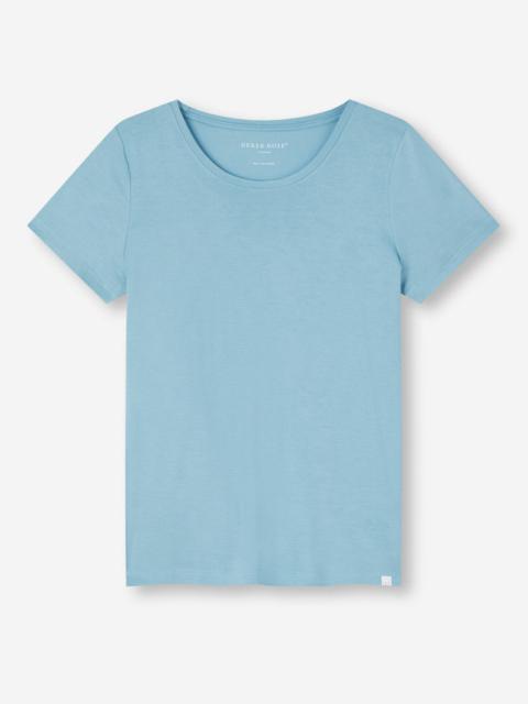 Derek Rose Women's T-Shirt Lara Micro Modal Stretch Soft Aqua