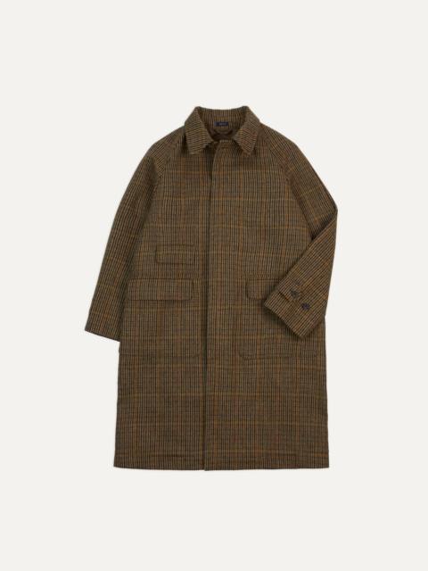 Drake's Brown Wool Tweed Raglan Coat