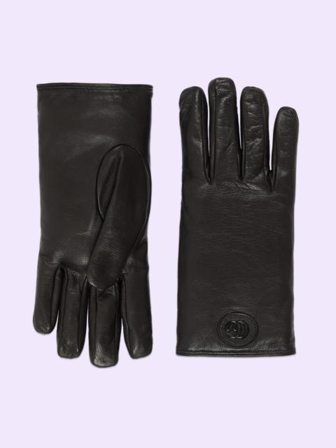 GUCCI Leather gloves with Double G