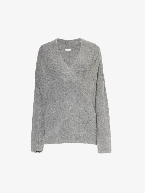 Brushed-texture relaxed-fit knitted jumper