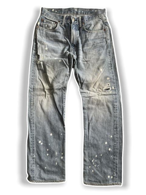 Other Designers Blue Blue Japan × Vintage - DISTRESSED MUD WASH BLUE BLUE DENIM JEANS PAINT SPLATTERED