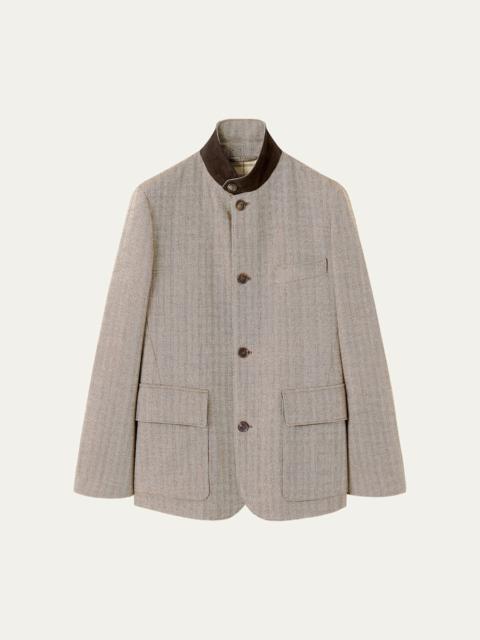 Loro Piana Men's Silk Tweed Roadster Jacket