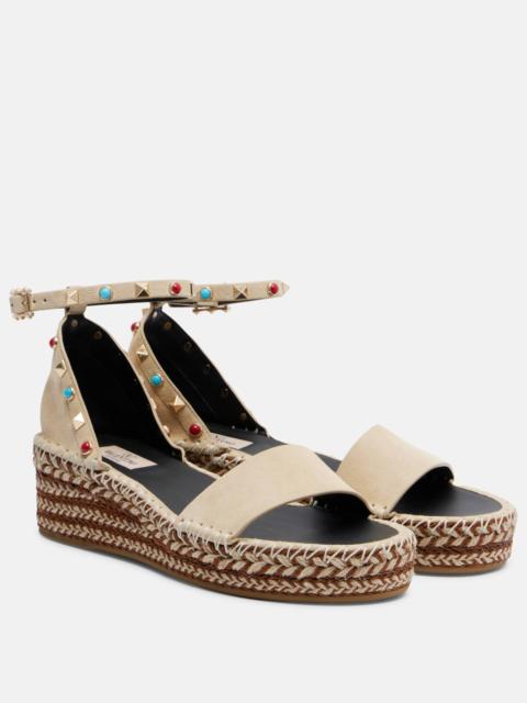 Valentino Rockstud suede espadrille sandals