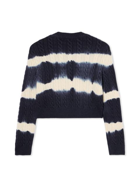 Off-White Tiedye Cable Crop Crewneck Sweater