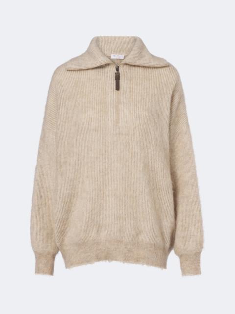 Brunello Cucinelli Mohair and wool-blend polo sweater