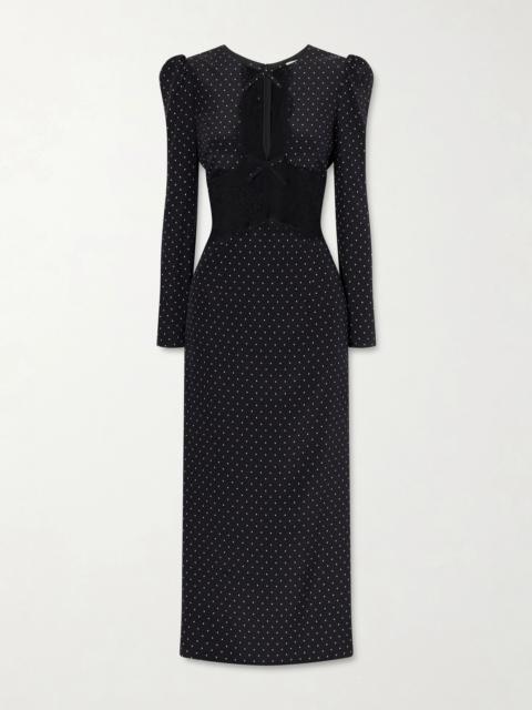 Alessandra Rich Polka-dot Silk Midi Dress