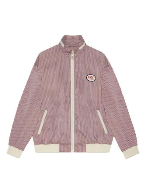 GUCCI Gucci Striped Fabric Zip Jacket 'Red' 742834-ZAN70-9376