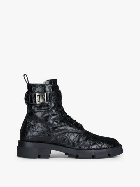 Givenchy TERRA BOOTS IN CROCODILE EFFECT LEATHER WITH 4G BUCKLE