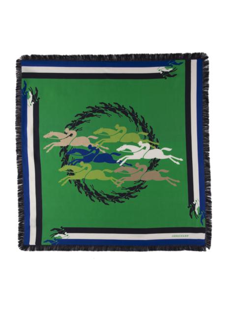 Longchamp Jumping Silk scarf 70 Green - OTHER