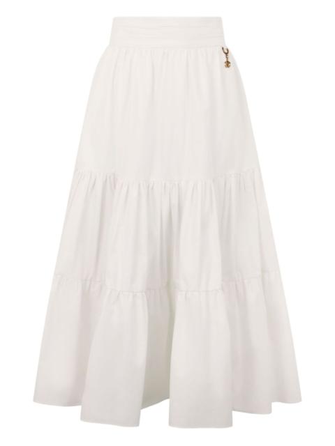 monogram-charm tiered skirt