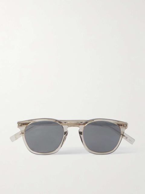 D-Frame Acetate and Silver-Tone Sunglasses