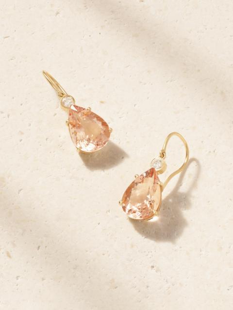 ILEANA MAKRI 14-karat Gold, Morganite And Diamond Earrings