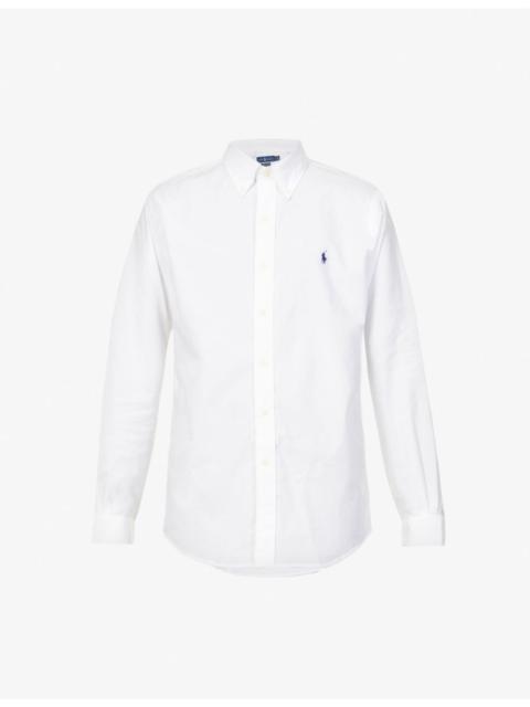 Polo Ralph Lauren Long-sleeved logo-embroidered custom-fit stretch cotton-poplin shirt