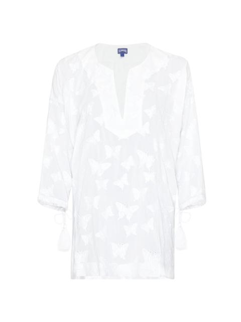 Vilebrequin Women's Butterfly-Embroidered Swim Cover-Up Minidress - Blanc White
