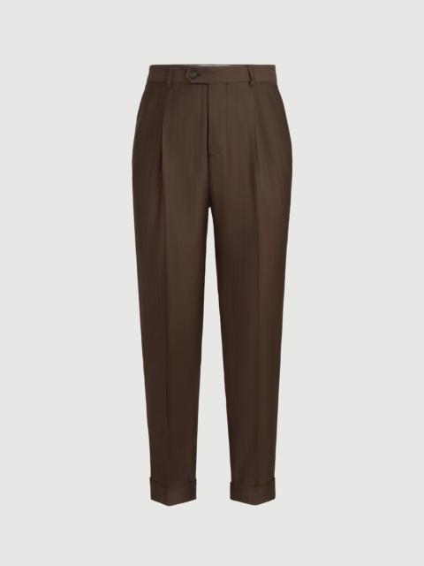 Brunello Cucinelli Virgin wool and cashmere trousers with pleat