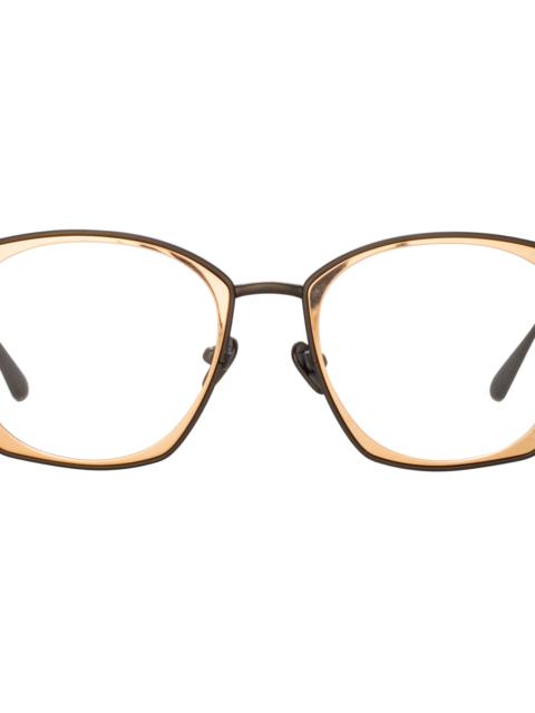 MILO SQUARE OPTICAL FRAME IN NICKEL AND ROSE GOLD