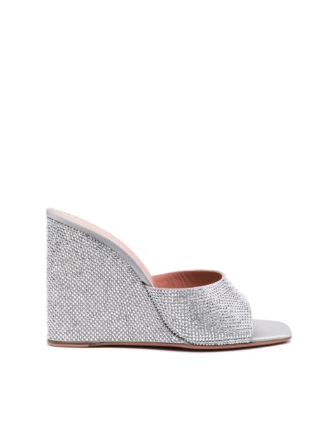 Lupita crystal-embellished wedge mules