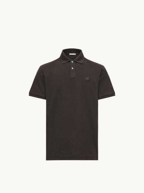 Moncler Logo Patch Cotton Piquet Polo Shirt