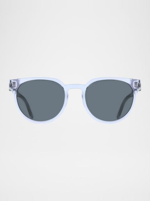 FERRAGAMO Men's Gancino P-3 Acetate Round Sunglasses