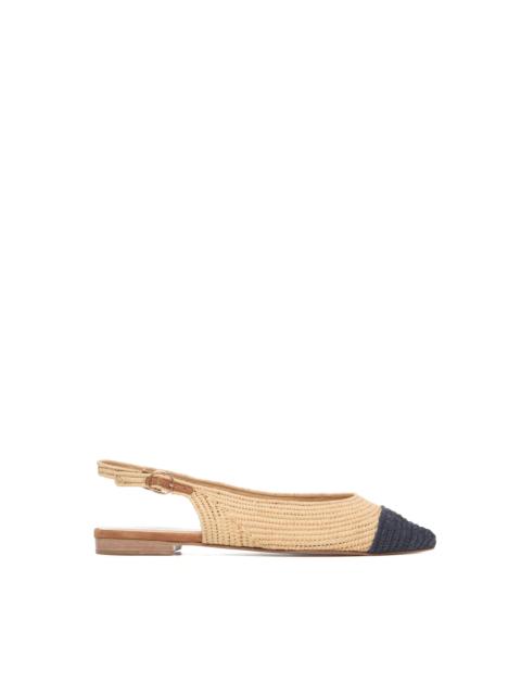 GABRIELA HEARST Strength Slingback Flat Shoe in Natural Raffia