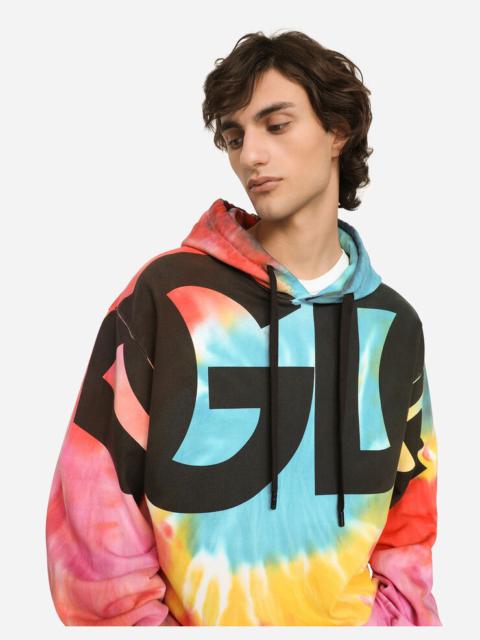 Dolce & Gabbana Tie-dye jersey hoodie with print