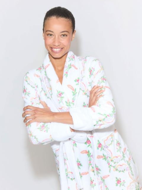 Hill House Home The Hotel Robe - Pink Ribbon Rose Ikat