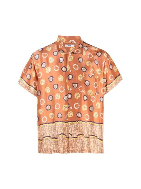 floral print silk shirt
