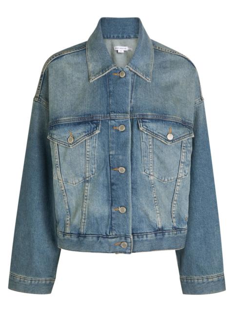 GOOD AMERICAN Good American Cropped Denim Trucker Jacket