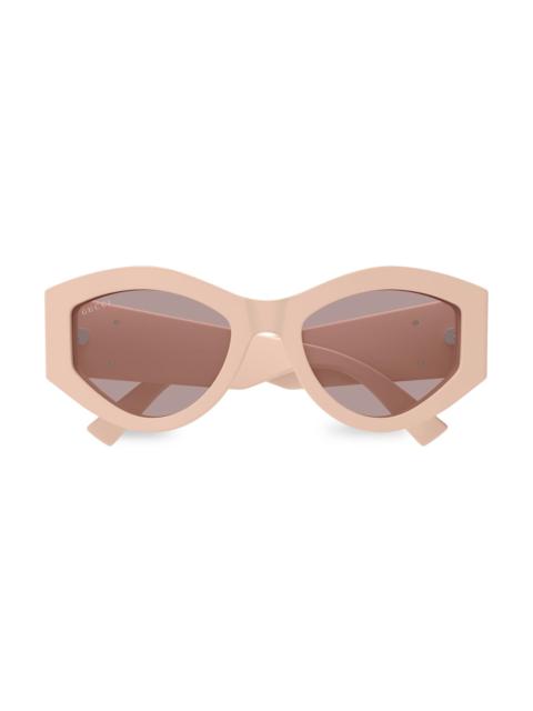 GUCCI Women's GG Extruded 53MM Oval Sunglasses - Pink