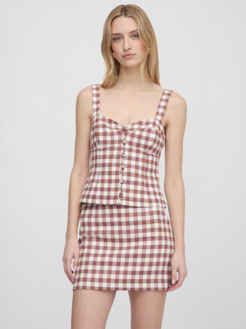 Hill House Home The Hallie Skirt - Cognac Gingham