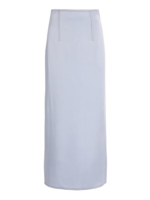 BEVZA Crepe Maxi Skirt blue