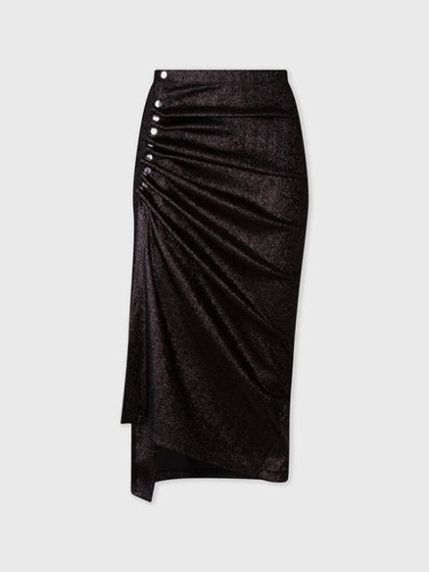 rabanne BLACK LUREX DRAPED SKIRT