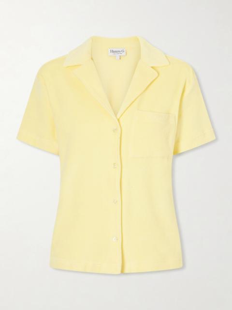 Hunza G Embroidered Cotton-terry Polo Shirt